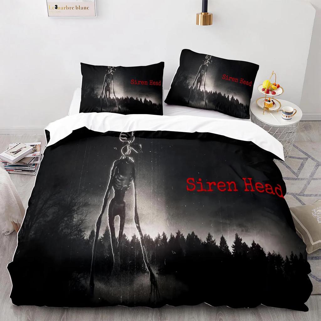 Siren Head Sängkläder Set Enkel Twin Full Queen King Size Siren Head Sängset Aldult Barn Sovrum Påslakan Set 3D Tryck 001