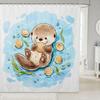 Süßer Otter Ozean Duschvorhang Meeresleben Thema Wasserdicht Polyester Badezimmer Dekoration für Kinder Duschvorhang