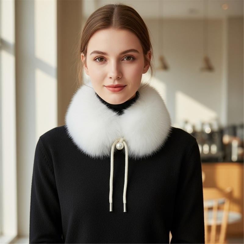 Kragen Plüschkragen Pelziger Schal Warmes Winteraccessoire Weiches Polyester Für den Täglichen Gebrauch Nackenwärmer