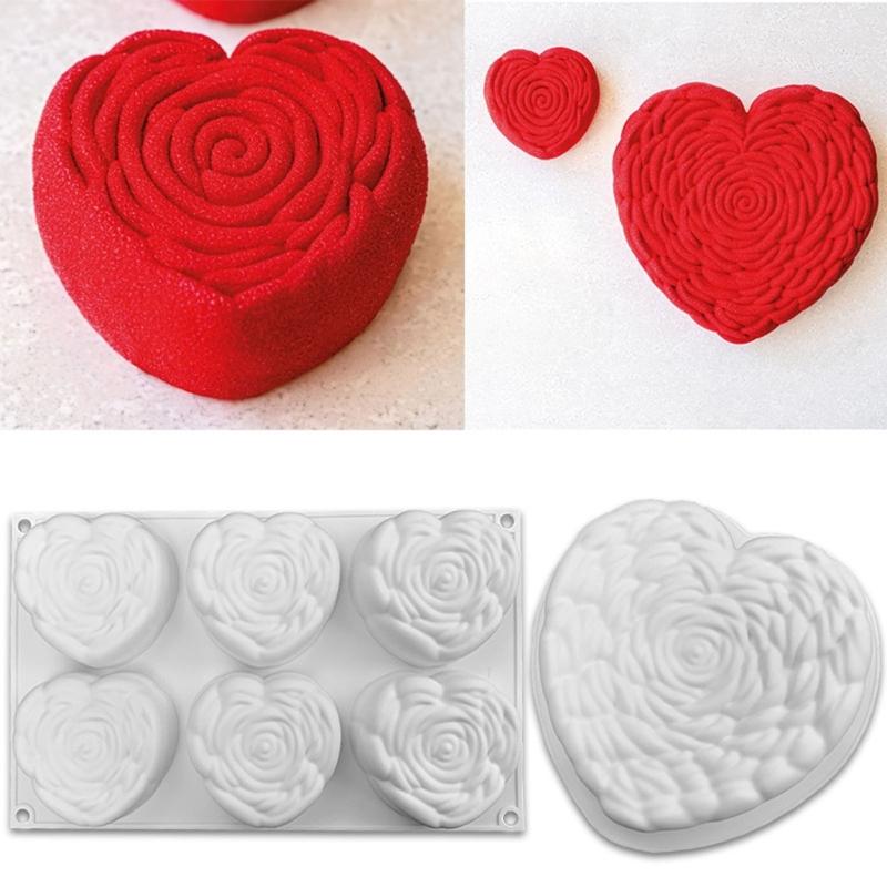 Silicone Chocolate Mold Rose Shaped Chocolate Candy Molds Baking Gadget Non-stick Silicone Material for Kitchen Baking