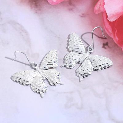 Non-Fading European & American Style Aluminum Butterfly Earrings: Summer Vacation Fashion, Simple & Bold Design