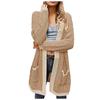 Women Winter Wool Cardigan Solid Patchwork Jacket Sweater Long Loose Thick Coat Cardigan