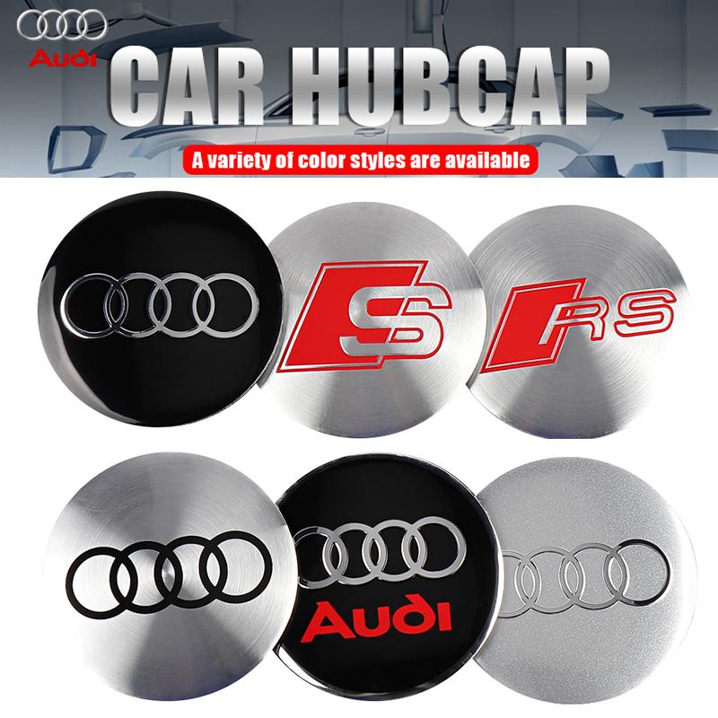 56/60/65mm Car Wheel Center Hub Cap Sticker Auto Accessories For s7 Sline A1 A2 A3 A4 A4L P 8V 8L RS RS3 RS4 RS5 RS6 S1 S2 S37s