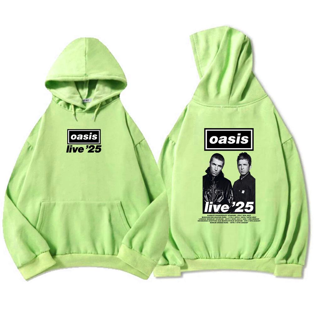 Oasis-s Band Live'25 Hettegensere Langermet Herre/Dame Sweatshirts Grafisk Hip Hop Streetwear Casual Ropa Hombre Sudaderas Unisex