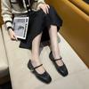 2024 Fashion Flats Women Genuine Cow Leather Cloth Square Toe Metal Decoration Patchwork  Ladies Shoes Handmade