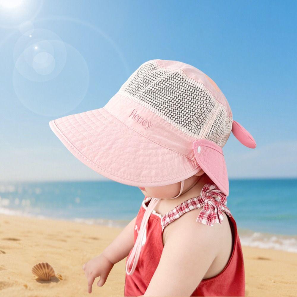 Quick-dry Summer Kid Sunhat Detachable Children's Fisherman Hat Cartoon Animal Bucket Hat  Girls