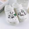 8 Stück Mode Schuhanhänger für Clogs Set Zubehör Lochschuh Schnalle Niedlicher Panda Bambusblatt DIY Schuhdekorationen