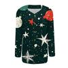 Women's Fashion Print Long Sleeve Knitted Cardigan Button Up Jacket