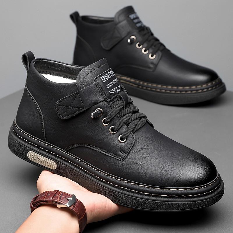Mens Winter Warm Thickened Leather Martin Boots