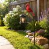 Solar Cardinal Redbird Outdoor Lanterns Metal Garden Stake Lights Waterproof LED Decorative Landscape Lamp for Patio Lawn Yard Art & Gift