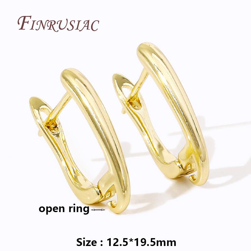 Fashion Cubic Zirconia Earwire Fastener Findings 18K Gold Plated Ear Wire Hooks Clasps For DIY Earring Making Jewelry Materials