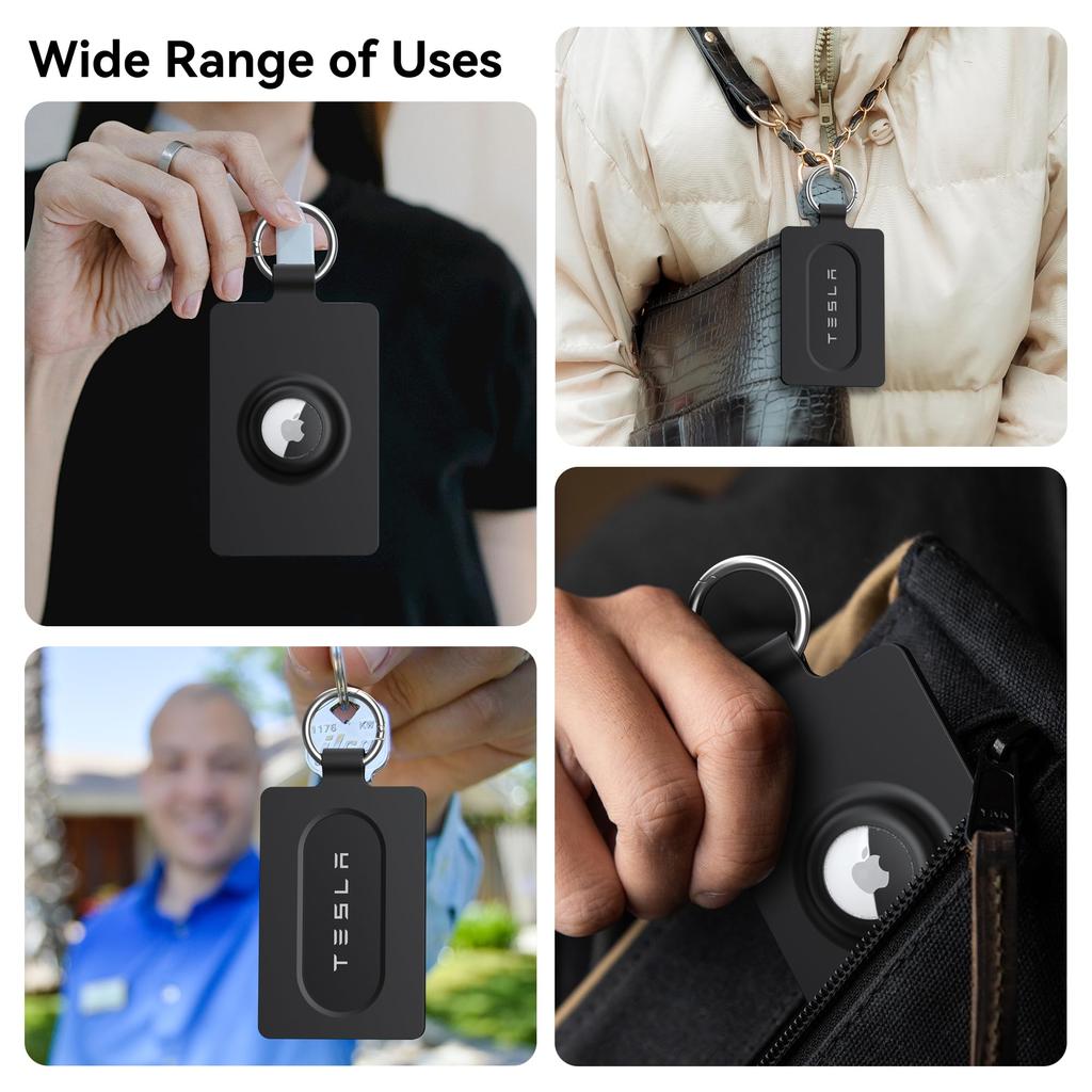 Tesla Key Card Holder with AirTag, Soft Silicone Key Card Protective Case Cover for