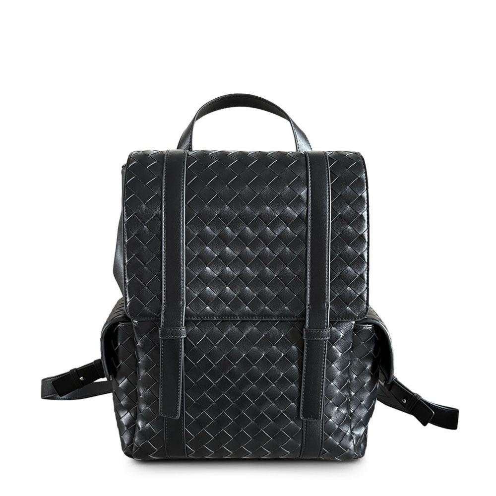 

Трансграничные плетеные кожаные мужские и женские рюкзаки большой емкости многофункциональные школьные сумки для деловых поездок и учебы универсальные сумки для повседневной носки 30*15*40cm чёрный