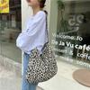 1 fashionable leopard print oblique span bag large capacity shoulder shopping bag fashionable canvas bag women's tide