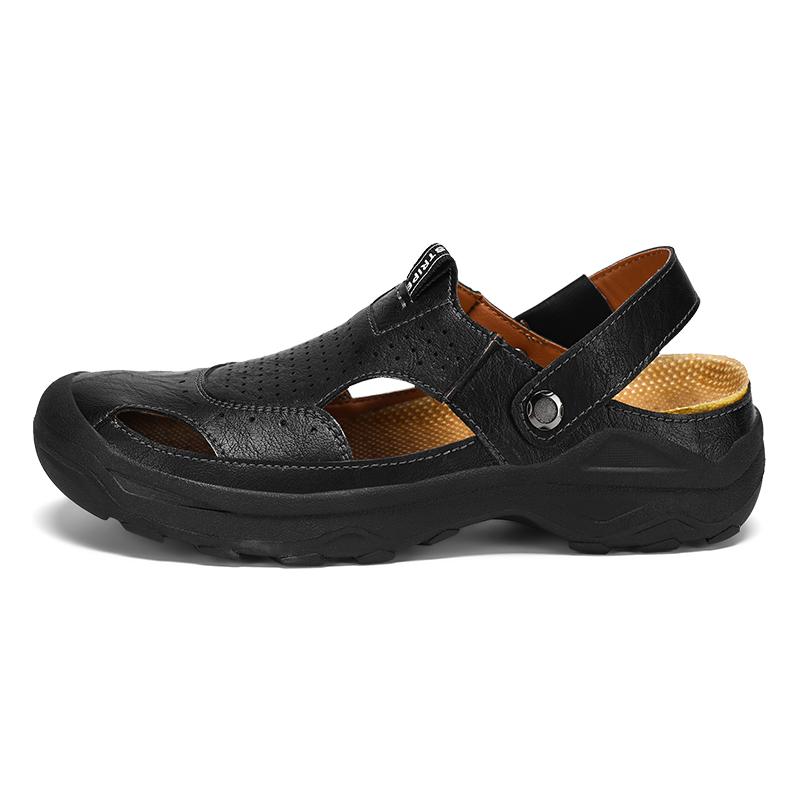

Fashion Non-slip Summer Beach Flats Dual-Purpose Male Slippers Quick Dry Casual Shoes Stylish Men Half Drag Outdoor Simple Mens Sandals 46 чёрный