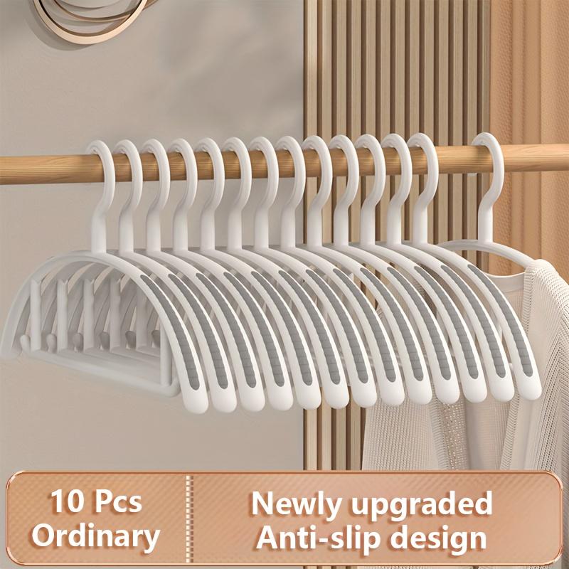10 Pcs Non-Slip No Mark Hangers Prevent Clothes Slips Shoulder Bumps for Drying and Closet Storage Durable Set 8800₽