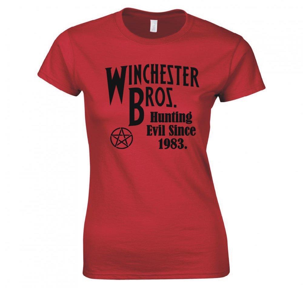 Supernatural Winchester Bros Hunting Evil Since 1983 Ladies TShirt S