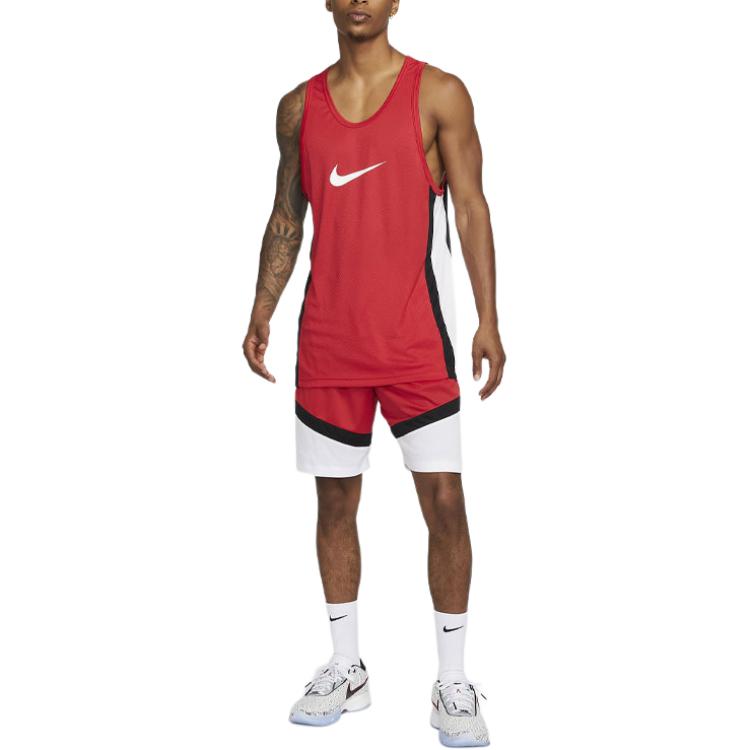 Nike Dri-FIT Icon Logo Color Block Elastic Waist Comfortable Basketball Shorts Men shorts University-Red DV9524-657