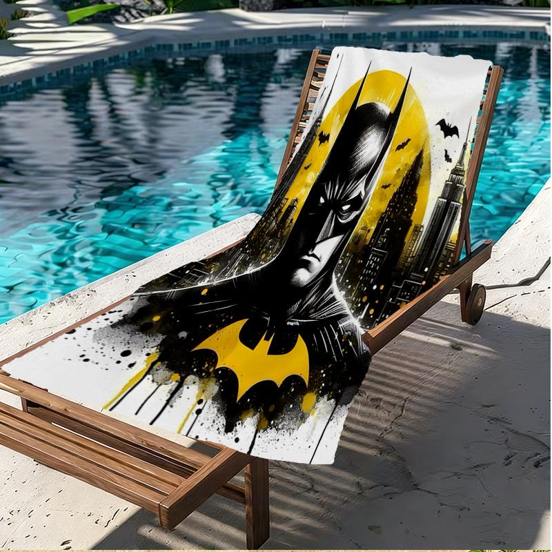 Toalha de Praia com Estampa do Batman, Toalha de Praia Versátil Leve Absorvente para Piscina Surf Yoga Banheiro, Perfeita para Presente de Aniversário Feriado