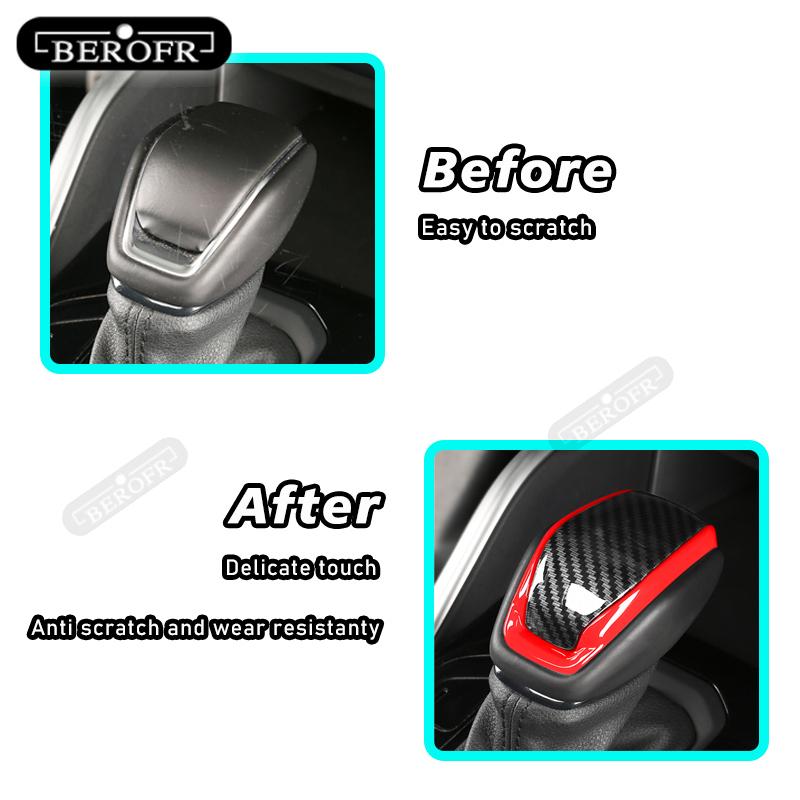 For Toyota CROWN KLUGER Car Interior Gear Shift Head Decorative Cover ABS Shift Head Cover Carbon Fibre
