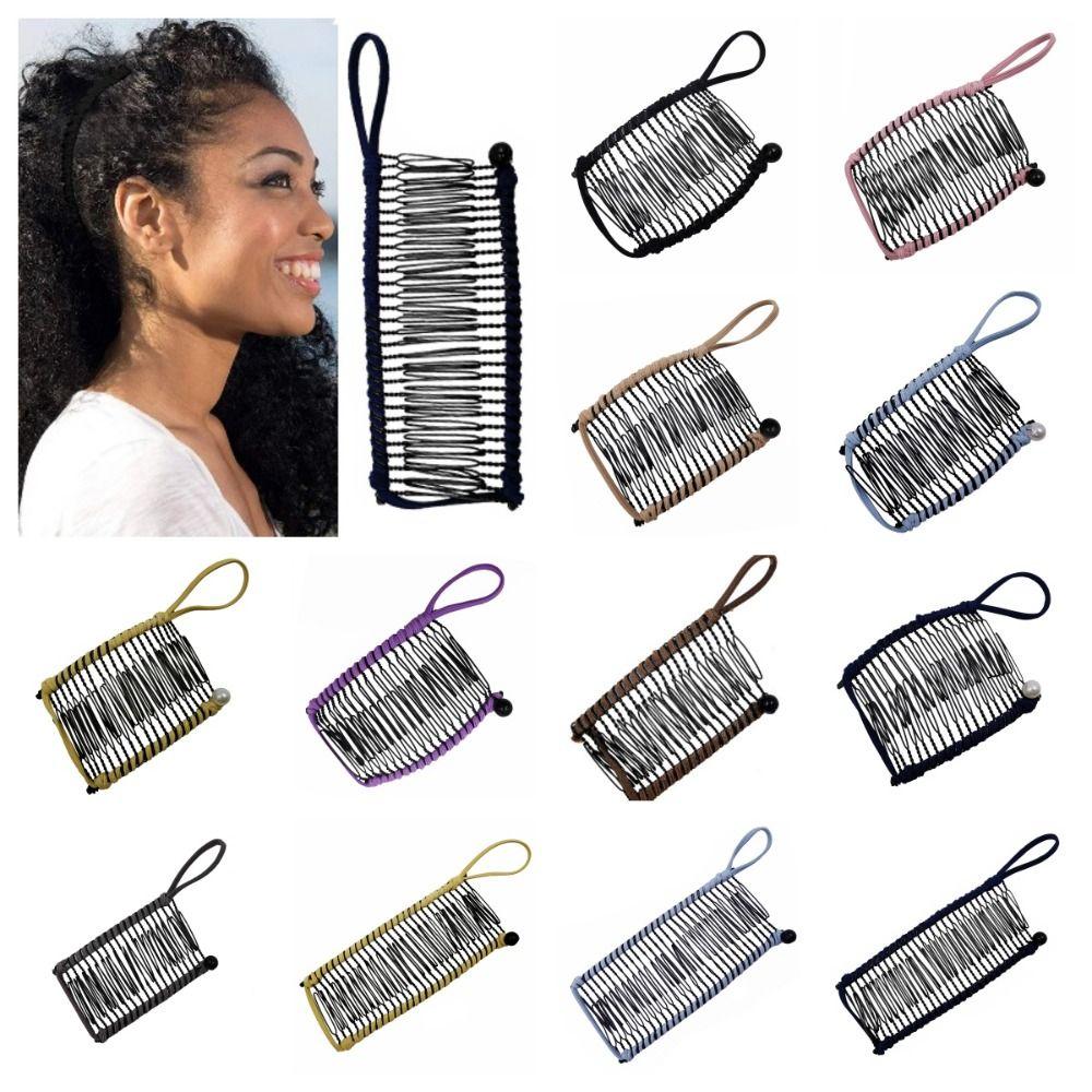 Faule Frauen Haarkamm Pferdeschwanz Haarspangen Haarkrallen Clips Haar-Styling-Tool Stretch Banana Clip