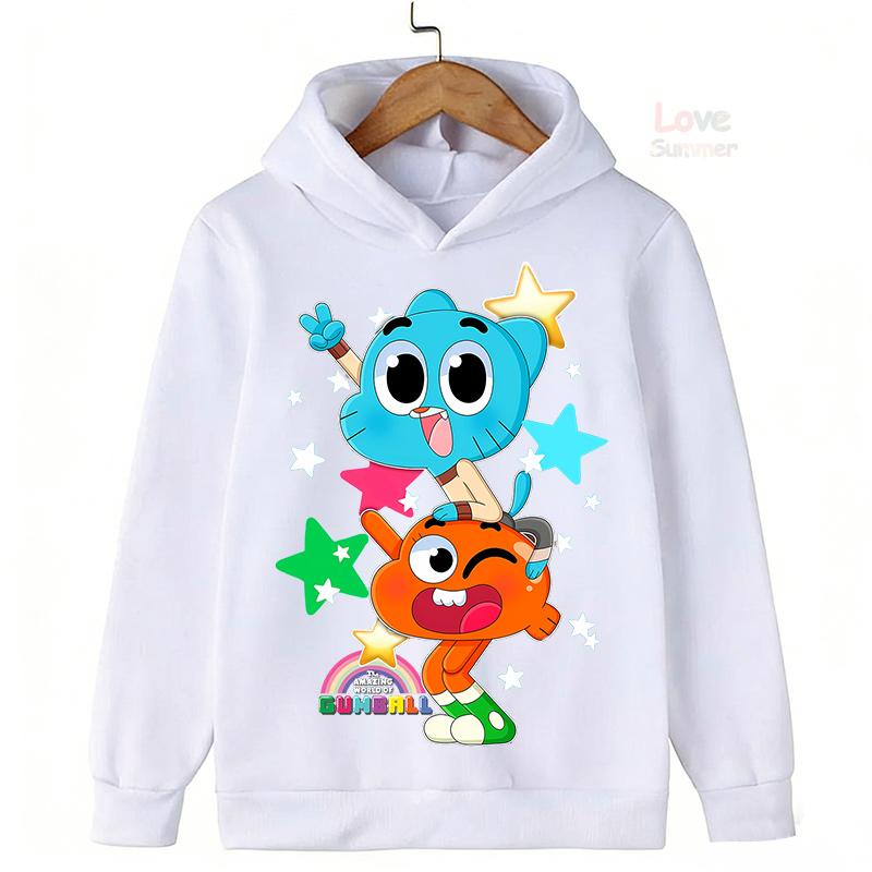 Podzimní Vtipné Dětské Mikiny The Amazing World Of Gumball Mikina s Kapucí Děti Kluci Dívky Grafická Ležérní Sportovní Mikina