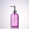 Nordic Large Capacity Vertical Stripe Glass Bottle for Hand Sanitizer, Shampoo, or Shower Gel