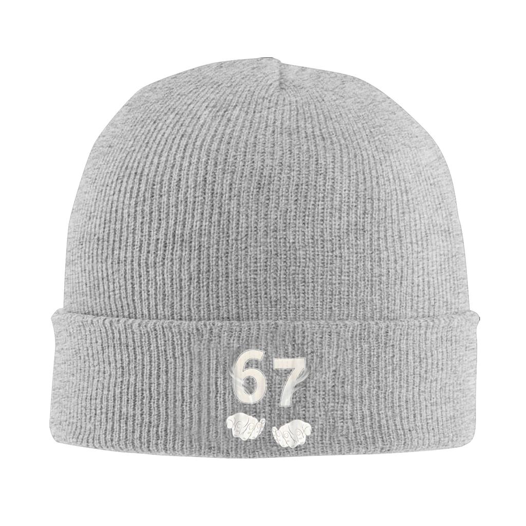 Unisex Adult Funny 6 7 Six Seven 67 Beanie Hats  Retro Knit Hat Winter Outdoor Sport Caps Design Thermal Elastic Bonnet Hats