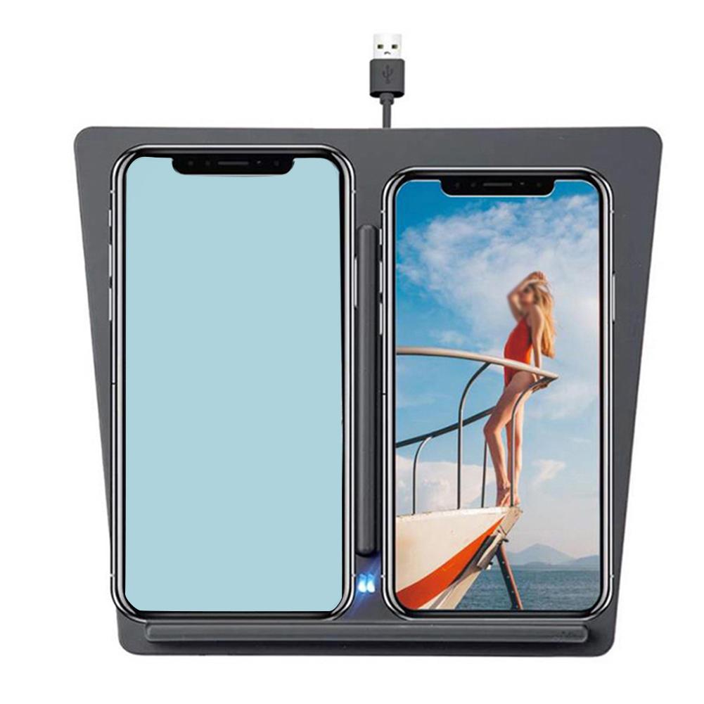 Qi Wireless Fast Charger Car Pad Mat Dual Fast Charger Fit For Tesla Model 3