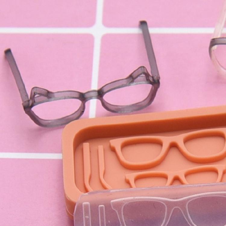 Flexible Resin Mold Small Ornament Molds Eyeglass Shape Silicone Texture for Epoxy Crafts and Creative Wall Decorations