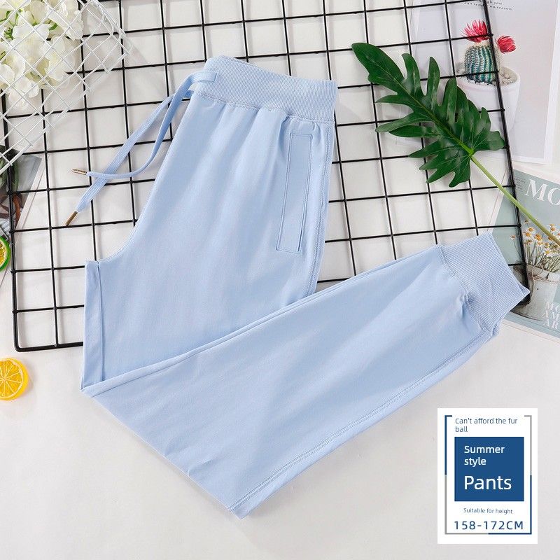 

Белый в тонком сечении Повседневные брюки зауженного кроя, подходящие ко всему Light Blue L