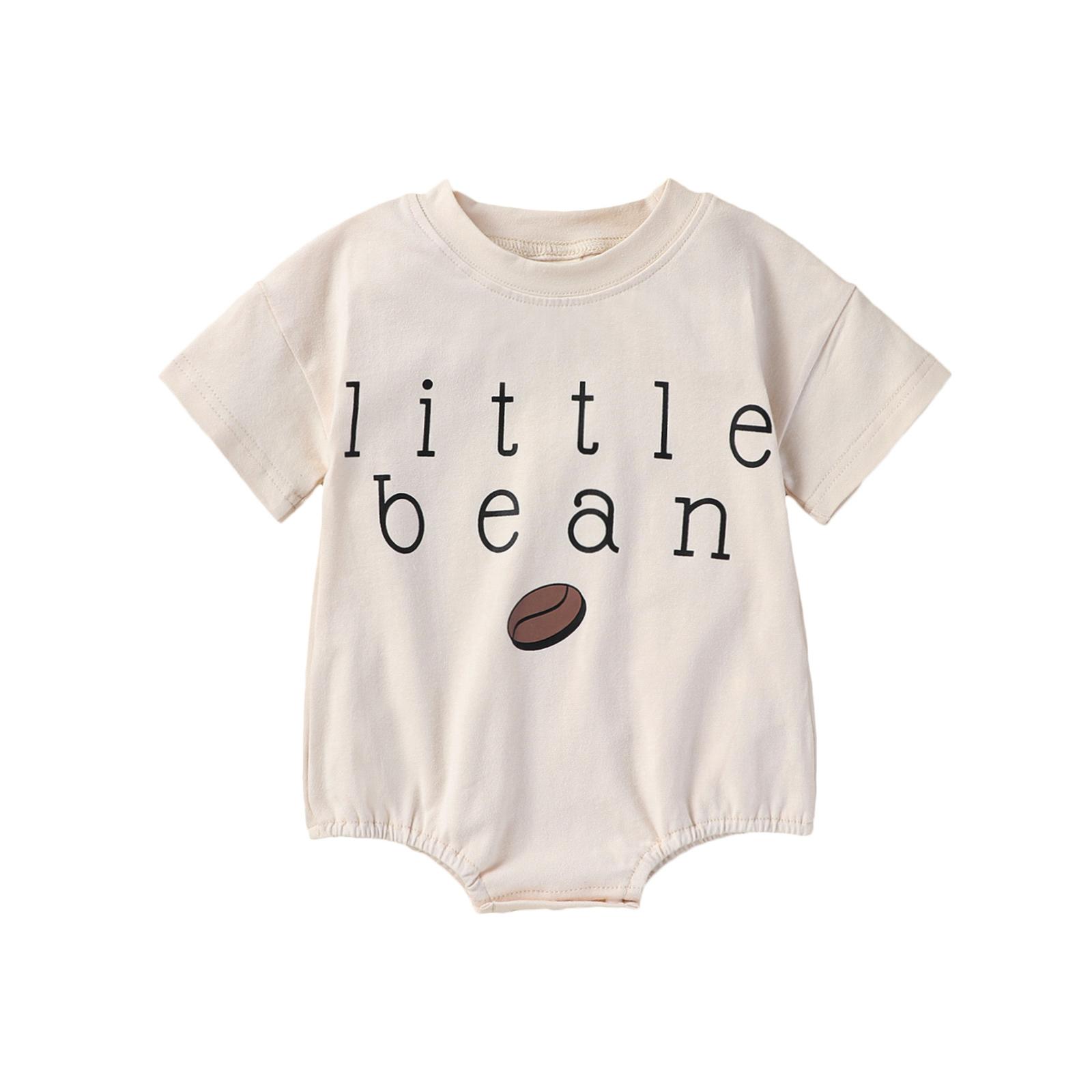 

Детский летний комбинезон с буквенным принтом и короткими рукавами для мальчиков и девочек, милая одежда 0-3 Months абрикосовый