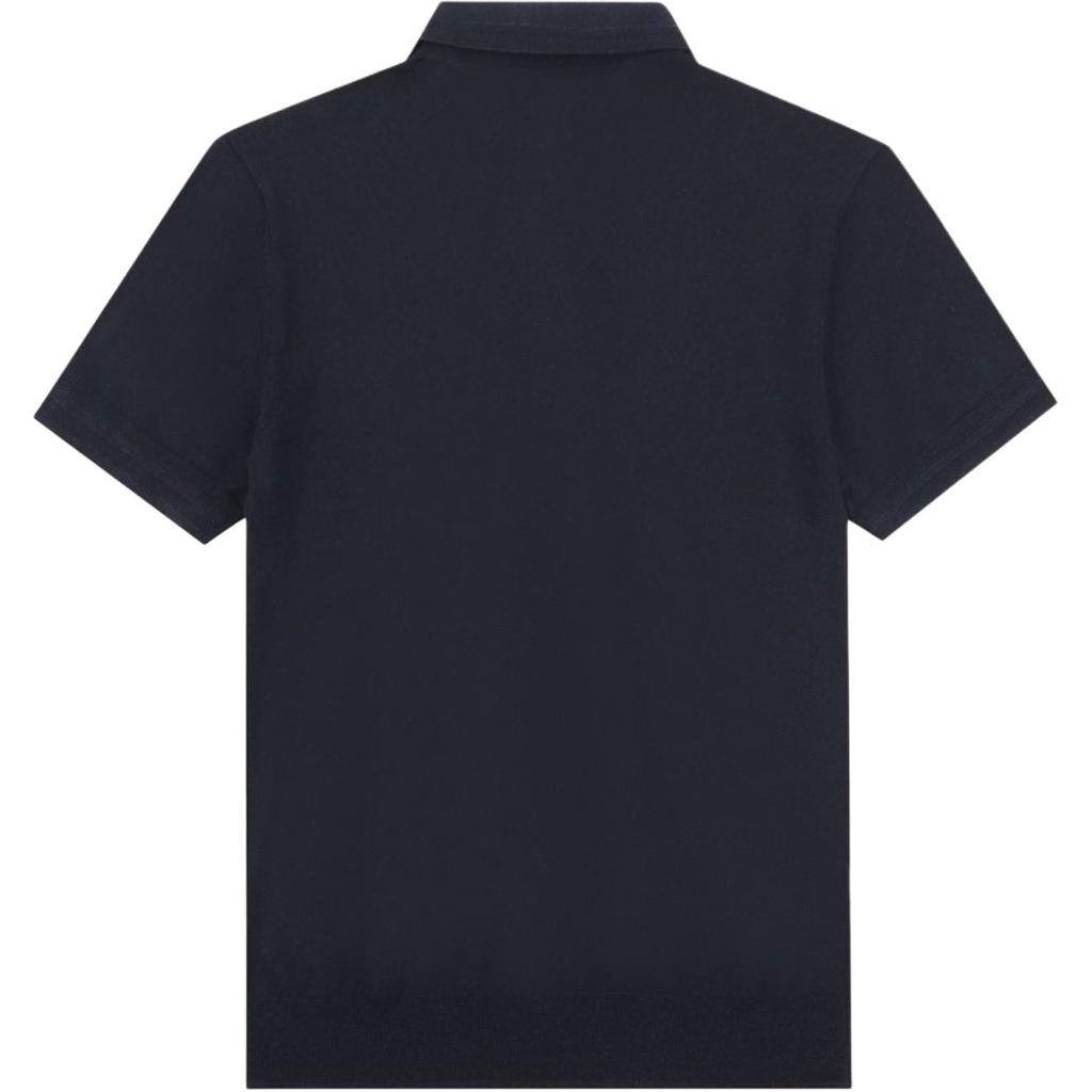 Tommy Hilfiger Classic Versatile Retro Logo Comfortable Solid Color Short Sleeve Polo Shirt Men Tops Dark-Blue 78JB181-410