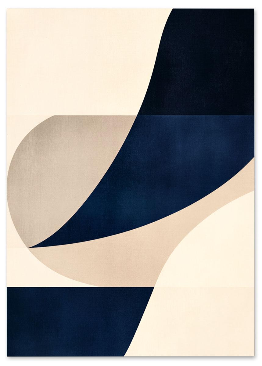 

Plakat kompozycja niebieska beżowa 30x40 cm