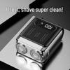 Compact Dual-Head Magnetic Electric Shaver: Rechargeable Razor with Digital Display and Gift Box