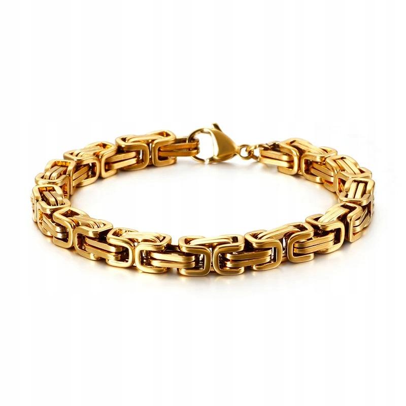 BRACELET Men' Gold Bracelet THICK ROYAL Byzantine Weave