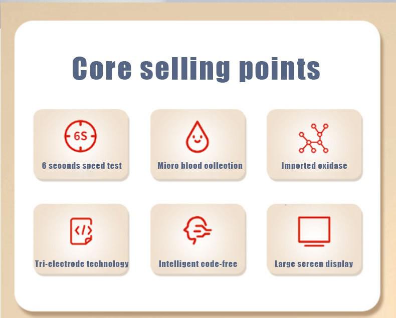 Home Blood Glucose Meter for Middle-aged and Elderly - No Calibration Needed