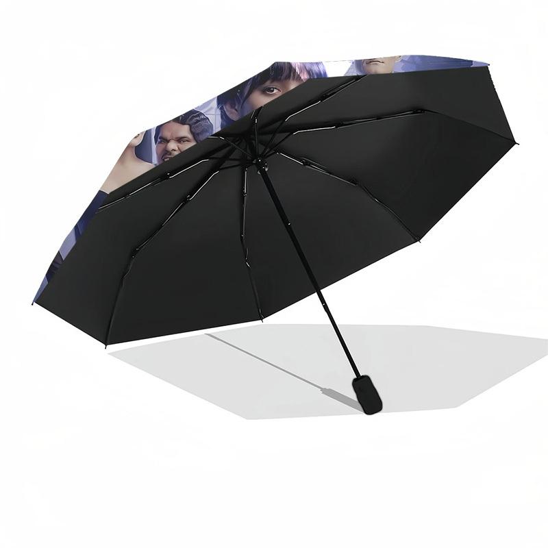 1pc Wednesday Automatic Folding Umbrella, Portable Collapsible Design, Casual Outdoor Accessory L1127118