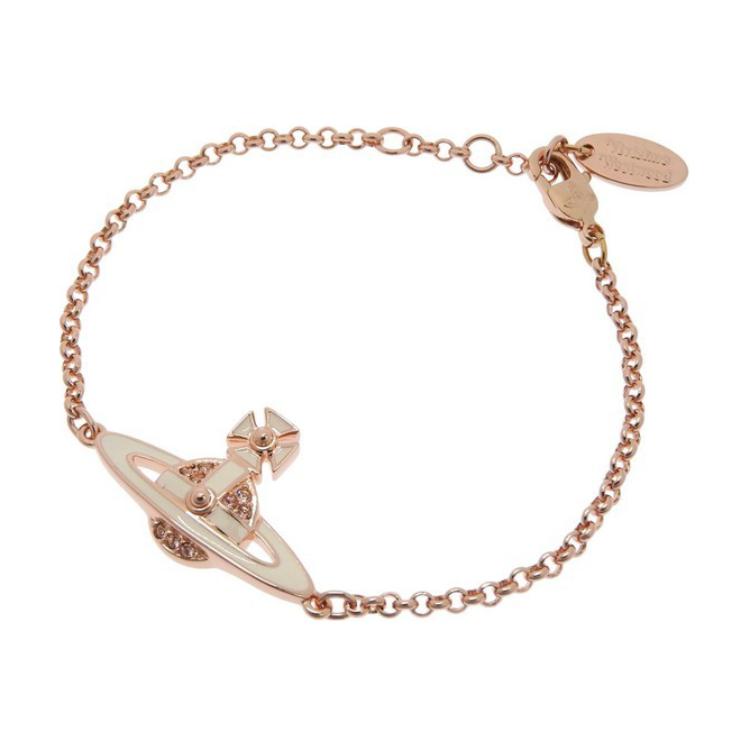 

Vivienne Westwood Neil Saturn Design Metal Bracelet Women Bracelet Beige Rose-Gold 6102021002G231 Basic Packaging-Dust Bag+Box