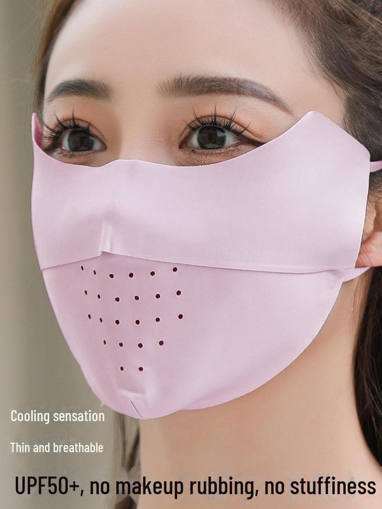 Women's UV Protection Ice-Thin Breathable Sunscreen Face and Neck Mask for Cycling & Driving