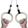 1 Pair Pull Up Wooden Gymnastic Ring Grip with Straps and Anti-Slip Tape Bodybuilding Strength Training for Children To Adult