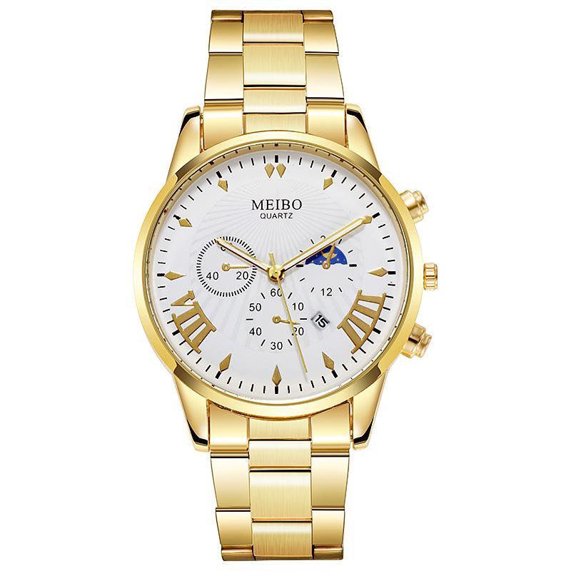 Fashion Business Three-Eye Watch Steel Belt Versatile Leisure Outdoor Hand Watch Quartz Watch