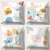 Soft - Toned Floral Abstract Art Pillowcasebedroom Living Room Sofa Home Decor Polyester Cushion Cover With Zipper