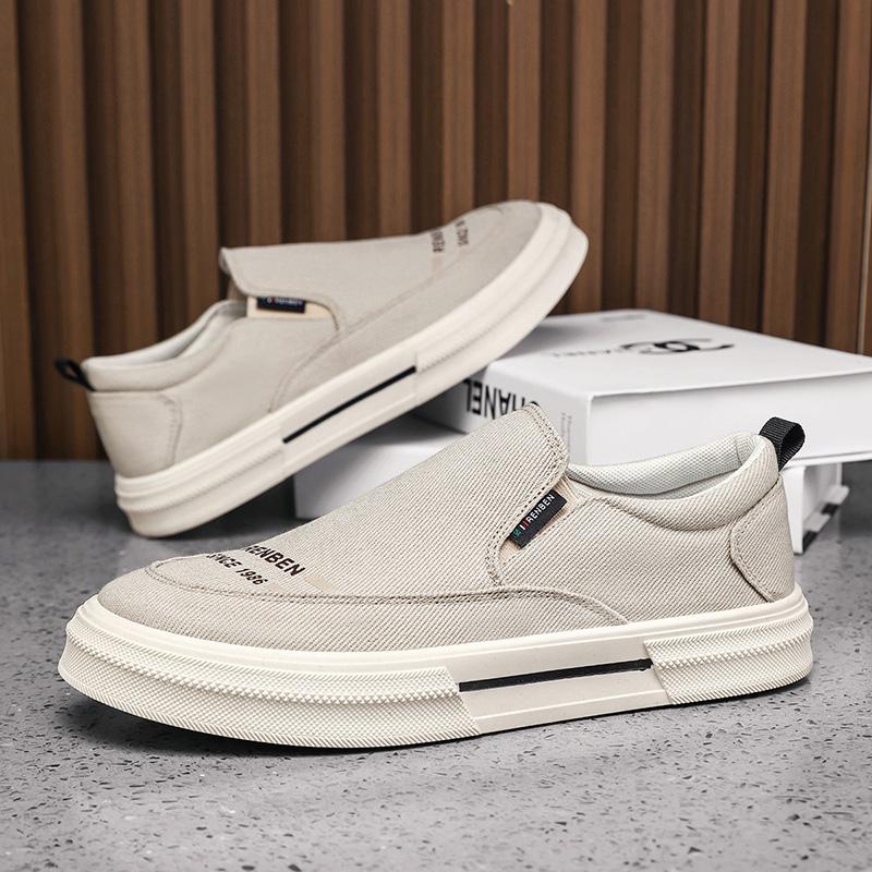 2025 Summer Men Breathable Casual Canvas Shoes Comfort Slip on Loafer Soft Penny for Men Lightweight Driving Boat Shoes Loafers