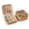 Retro portable jewelry box, small stud earrings, rings, necklaces, hand jewelry storage box, travel, exquisite antique style