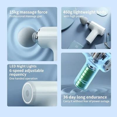 2025 Tragbare KI Faszienmassagepistole Elektrisches Perkussionsmassagegerät Körperentspannung Mit 4 Austauschbaren Massageköpfen LED Nachtlicht