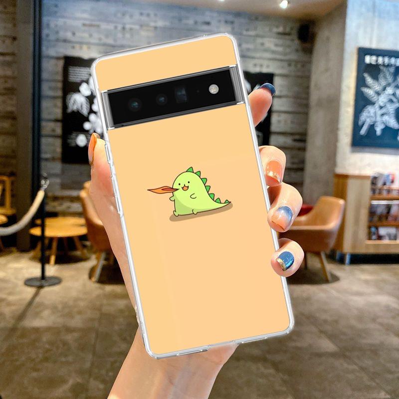 

Cartoon Couple Little Dinosaur Phone Case for Google Pixel 8 7 6 5 4 4XL Silicone 7A 6A 5A 4A 3A 3AXL Pro 5G Transparent Shell for Pixel 8
