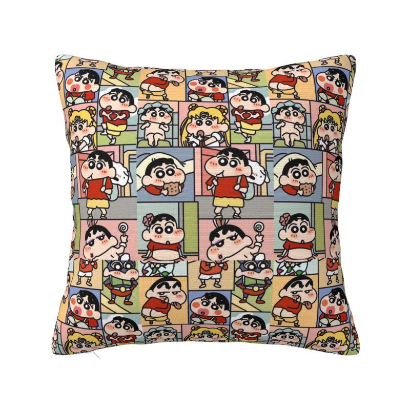 Custom Crayons Shins Chans Cartoon Pillow Case 45x45cm Anime Manga Cushions Cover Square Pillowcase 30cmx30cm