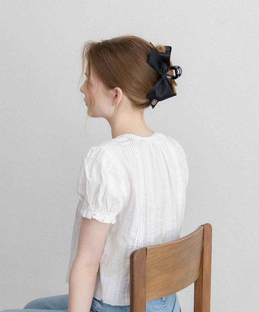 Halden Flat Ribbon Hair Claw Clip (H041_Black)
