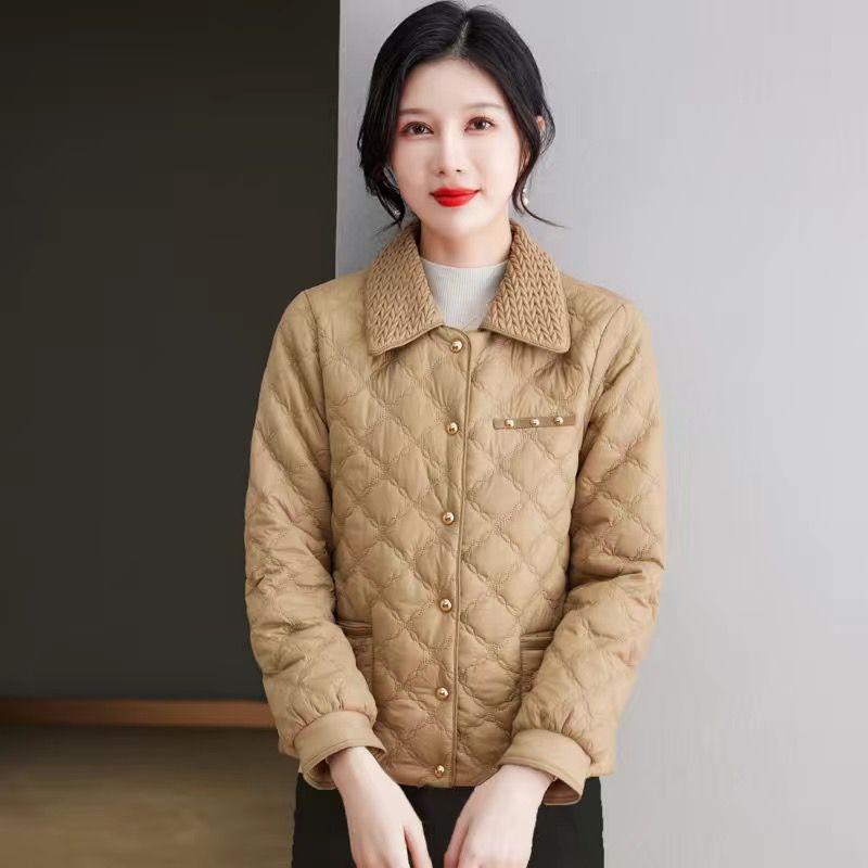 Down Cotton-padded Clothes Women's Short Winter New Small Light Rhombus Padded Jacket Small Cotton-padded Jacket